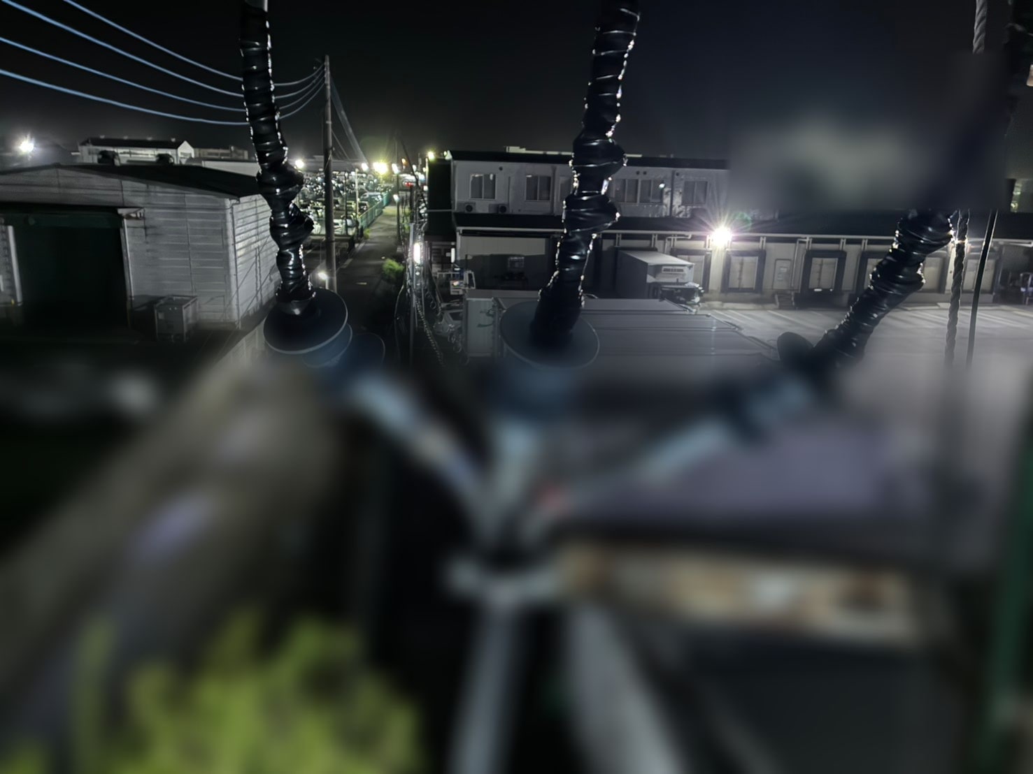 夜間作業での屋外端末処理